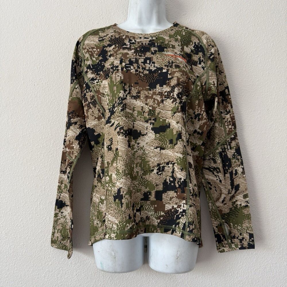SITKA Gear Women’s Baselayer Shirt Optifade Subalpine Camo Long Sleeve Size L